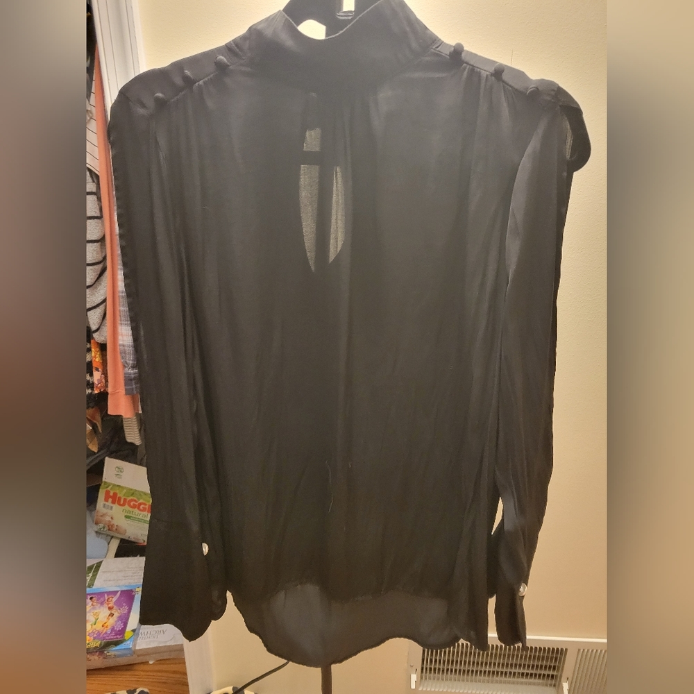 A New Day Cold Shoulder Large. Pearl Button.